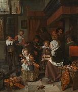 Jan Steen The Feast of St. Nicholas painting